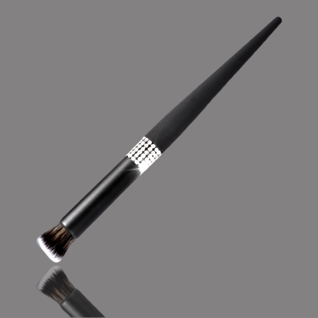 Luxury Matte Black Sparkle Makeup Brushes