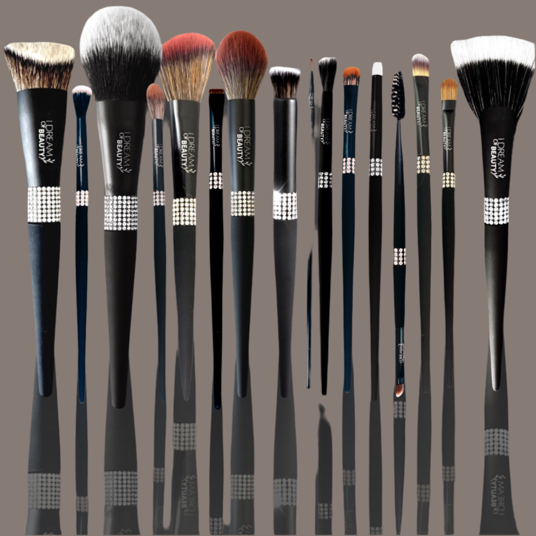 Luxury Matte Black Sparkle Makeup Brushes