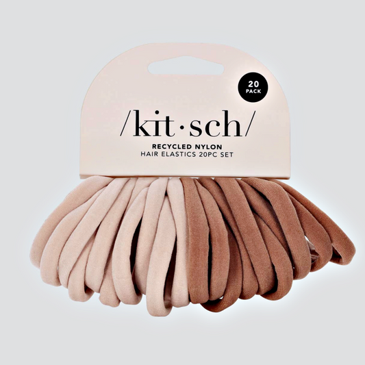 Kitsch Eco-Friendly Nylon Elastic Hair Bands - 20 pc Sets