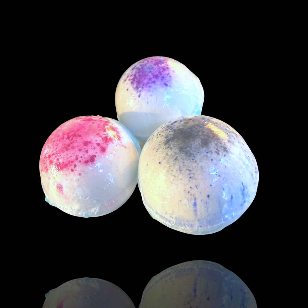 Girls night out bath bombs with mid summer night scent. receive one randomly selected bath bomb with a fabulous colored top in either pink, purple or blue. buy 1 or bundle and save with a buy 2 get 1 free.