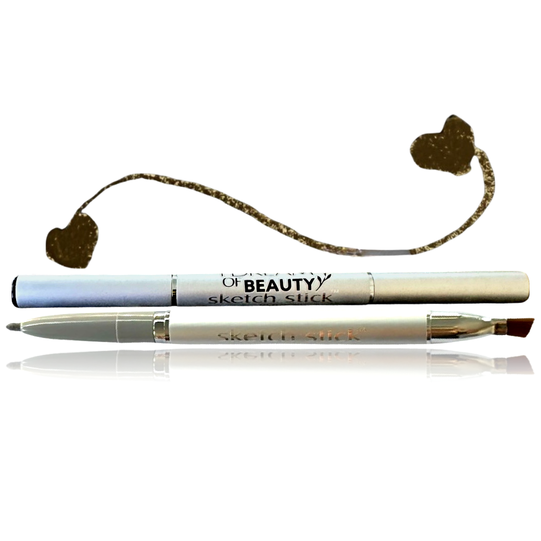 Sketch Stick Refillable brow liner pencil in brunette shade.