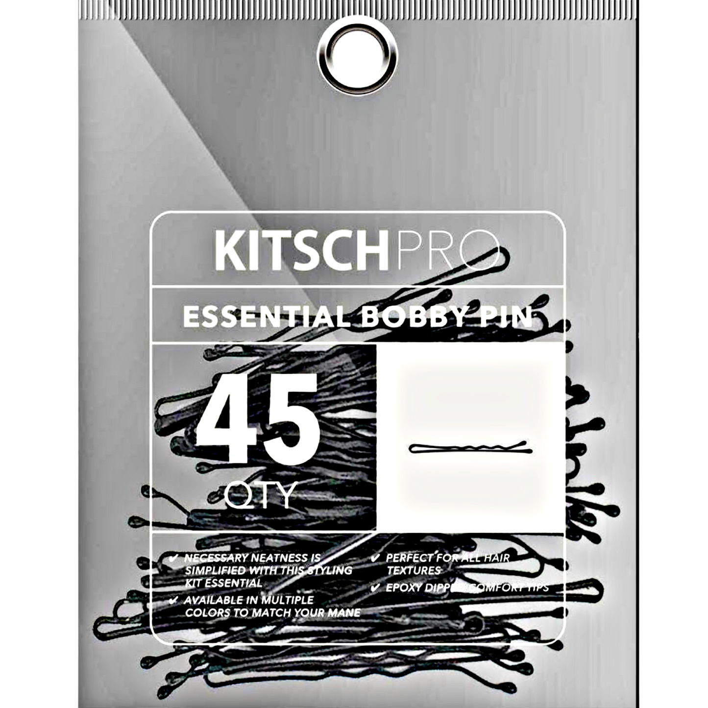 Kitsch Pro Essential Bobby Pins - 45 QTY Packs in Black, Blonde, Brown