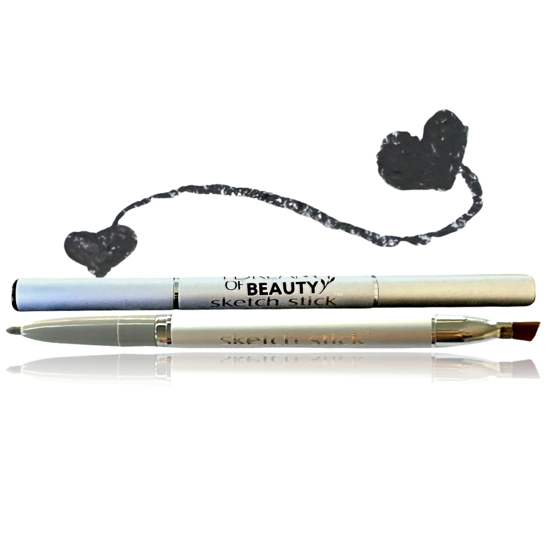 Sketch Stick Refillable brow liner pencil in raven a black shade.