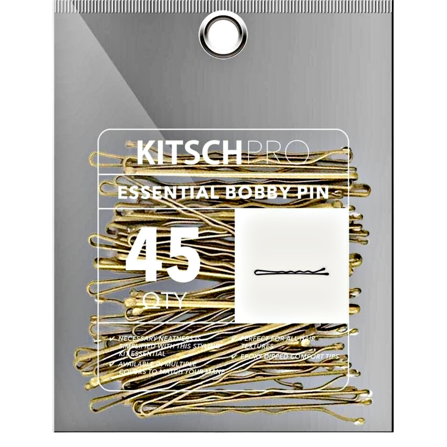 Kitsch Pro Essential Bobby Pins - 45 QTY Packs in Black, Blonde, Brown