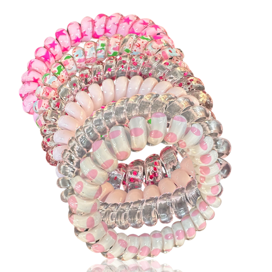 Pink Collection Telephone Wire Hair Loops