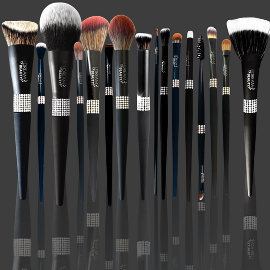 Luxury Matte Black Sparkle Makeup Brushes