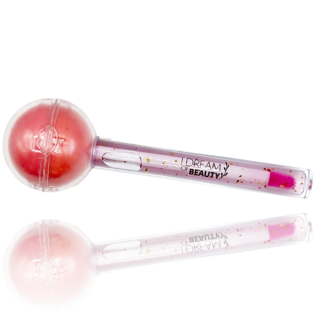 Lollipop Fruit Flavor (2-In-1) Lip Balm & Color Changing Lip Gloss Duo